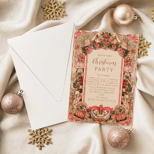 Invitation Ornement Botanique Élégant de Noël