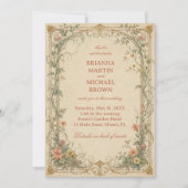 Invitation Ornement Botanique Vintage (Devant)