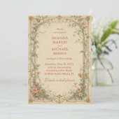 Invitation Ornement Botanique Vintage (Debout devant)