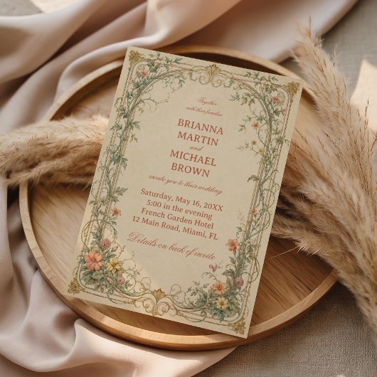 Invitation Ornement Botanique Vintage