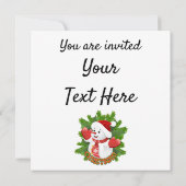 Invitation Ornement de bonhomme de neige bébé avec flocons de (Dos)