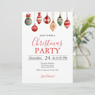 Invitation Ornement de Boule de Noël Fête