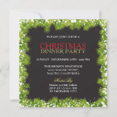 Invitation Ornement de feuilles vertes pour la fête de Noël | (Dos)