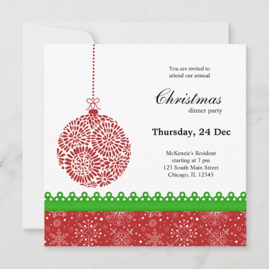 Invitation Ornement de Noël (Devant)