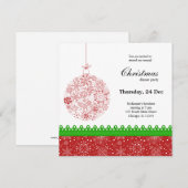 Invitation Ornement de Noël (Devant / Derrière)