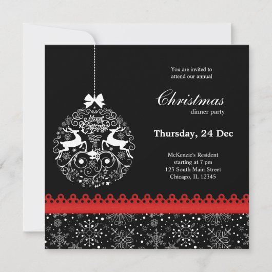 Invitation Ornement de Noël (Devant)