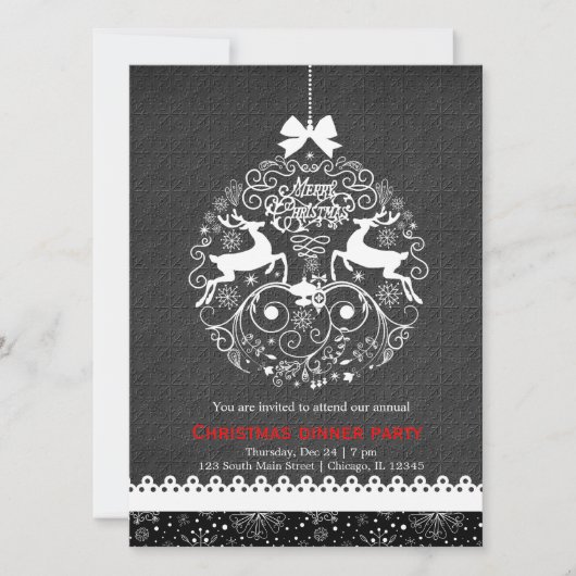 Invitation Ornement de Noël (Devant)