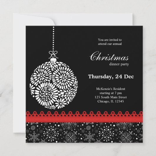 Invitation Ornement de Noël (Devant)