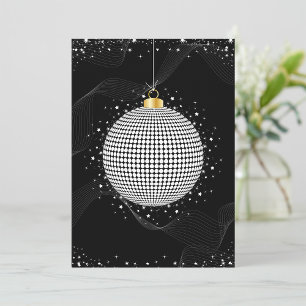 Invitation Ornement de Noël Boule de Disco Élégante