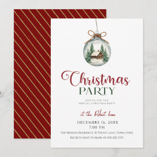 Invitation Ornement de Noël chic Fête de Noël