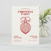 Invitation Ornement de Noël classique vintage (Debout devant)
