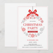 Invitation Ornement de Noël des flocons de neige (Devant / Derrière)