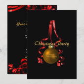 Invitation Ornement de Noël élégant ruban d'arbre (Devant / Derrière)