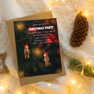 Invitation Ornement de Noël en forme de renne peint à la main