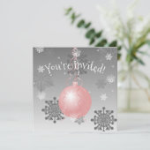 Invitation Ornement de Noël Fantaisie Rose (Debout devant)