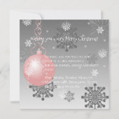 Invitation Ornement de Noël Fantaisie Rose (Dos)