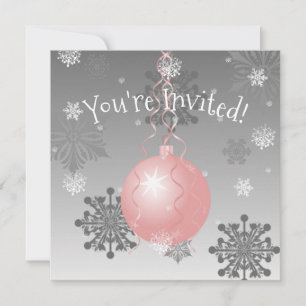 Invitation Ornement de Noël Fantaisie Rose