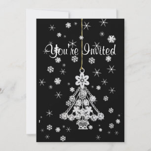 Invitation Ornement de Noël & Flocons de Neige