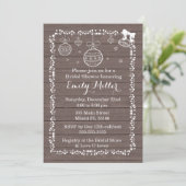 Invitation Ornement d'invitation de douche nuptiale Bois rust (Debout devant)