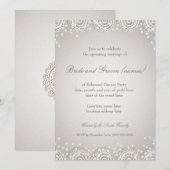 Invitation Ornement et perles | Dîner de répétition Mariage (Devant / Derrière)