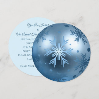 Invitation - Ornement flocon de neige bleu marine