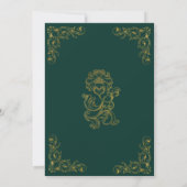 Invitation Ornement Royal Emerald Green Fancy Elegant Quince (Dos)