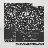 Ornement Vintage Craie Noir & Blanc Os Mariage