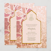 Invitation Ornemental bilingue WALIMA Nikah Mariage musulman (Devant / Derrière)
