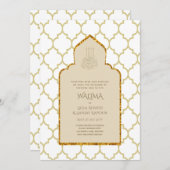 Invitation Ornemental bilingue WALIMA Nikah Mariage musulman (Devant / Derrière)