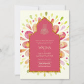 Invitation Ornemental bilingue WALIMA Nikah Mariage musulman (Devant)