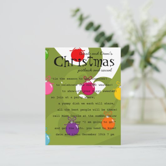 Invitation Ornements colorés (Debout devant)