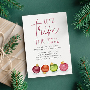 Invitation Ornements colorés Noël Arbre de Noël Trimming Part