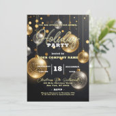 Invitation Ornements d'argent et d'or Noël Fête de Noël (Debout devant)