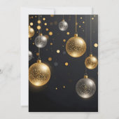 Invitation Ornements d'argent et d'or Noël Fête de Noël (Dos)