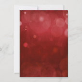 Invitation Ornements d'argent Fête de Noël du Red Bokeh (Dos)