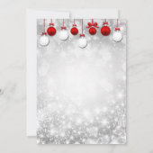 Invitation Ornements de fête de fin d'année Hiver Rouge Blanc (Dos)