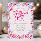 Invitation Ornements de Noël Aquarelle Motif vacances