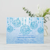 Invitation Ornements de Noël (bleu) (Debout devant)