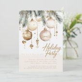 Invitation Ornements de Noël Boules de Luxe Teintées Dorées F (Debout devant)