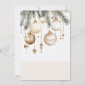 Invitation Ornements de Noël Boules de Luxe Teintées Dorées F (Dos)