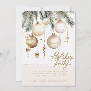 Invitation Ornements de Noël Boules de Luxe Teintées Dorées F