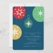 Invitation Ornements de Noël colorés Snowflakes (Devant)