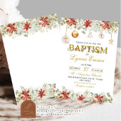 Invitation Ornements de Noël d'or Baptême d'eau