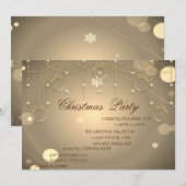 Invitation Ornements de Noël d'or Fête de la Compagnie de Noë (Devant / Derrière)