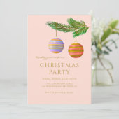 Invitation Ornements de Noël festifs Personnalisés (Debout devant)