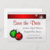 Invitation Ornements de Noël Mariage Enregistrer la date (Devant / Derrière)