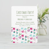 Invitation Ornements de Noël peints à l'aquarelle pour les fê (Debout devant)