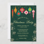 Invitation Ornements de Noël rétro Snowflakes Noël (Devant)