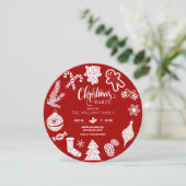 Invitation Ornements de Noël rouge (Debout devant)