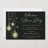 Invitation Ornements de Noël Vert Soirée de Noël (Devant)